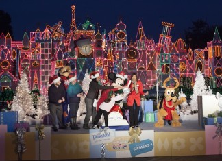 The Disneyland Resort launched its Holiday season with a ceremonial lighting of “it’s a small world” Holiday on Nov. 13. The Gallardo family, whose daughter Maya, 13, has been treated at cancer research hospital, City of Hope, had the honor of turning on the lights. The Gallardo Family is from La Habra in Orange County. Siemens is the corporate sponsor of the “it’s a small world” attraction. From Nov. 13, 2014 - Jan 6, 2015, the season shines more brightly than ever at the Anaheim, Calif., resort with sparkling décor, the “Believe ... in Holiday Magic” fireworks spectacular, and a nightly snowfall on Main Street, U.S.A. New this year, Anna and Elsa from “Frozen” join “A Christmas Fantasy” parade. The holiday experiences also include the madcap celebration of Haunted Mansion Holiday at Disneyland park, the breathtaking “World of Color – Winter Dreams” holiday spectacular and the festive “Disney ¡Viva Navidad!” at Disney California Adventure park.