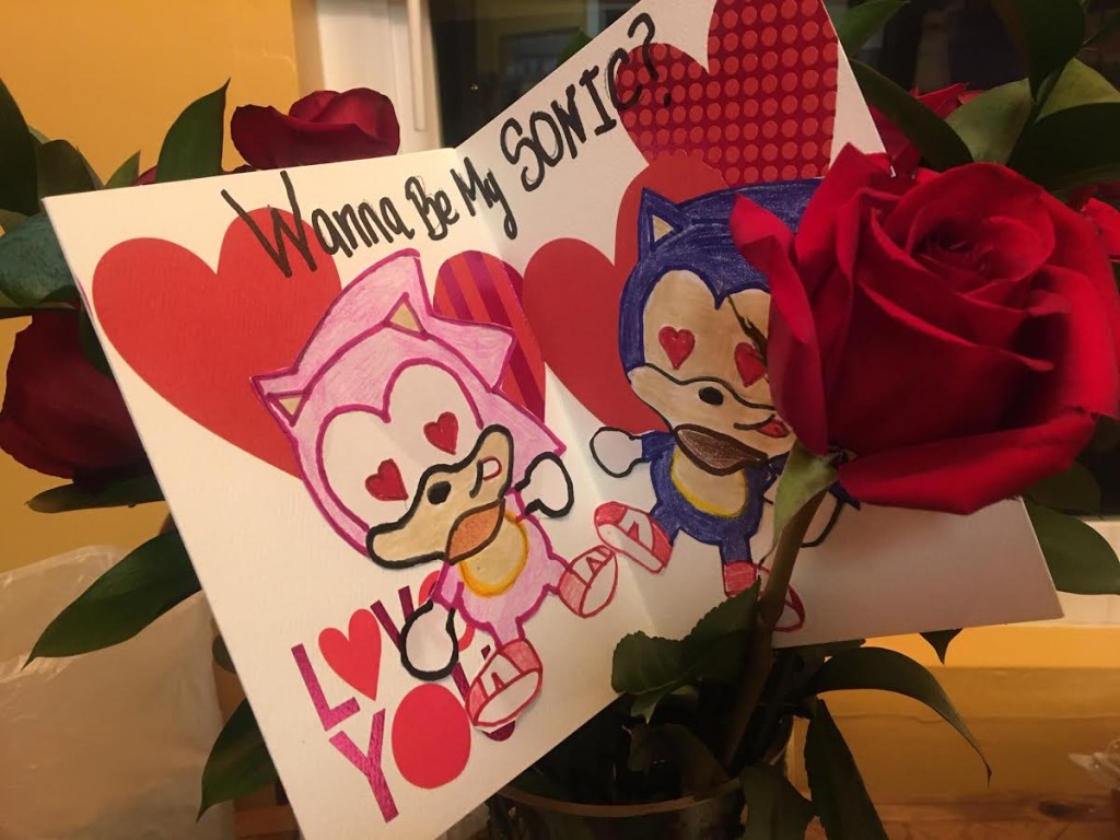 Feliz Día de San Valentín con tarjeta Sonic Love